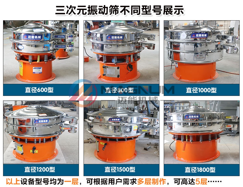 鐵粉振動(dòng)篩不同型號(hào)展示